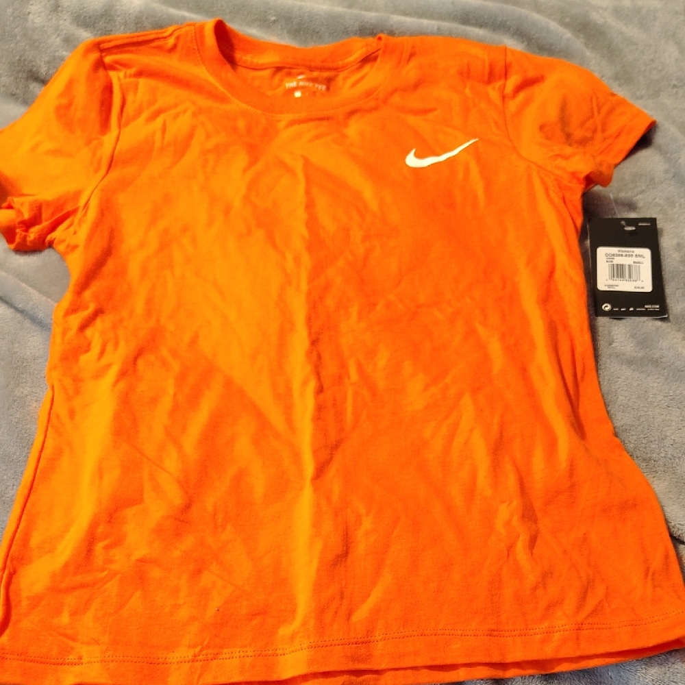 Nike Vibrant Orange Tee with White Swoosh
